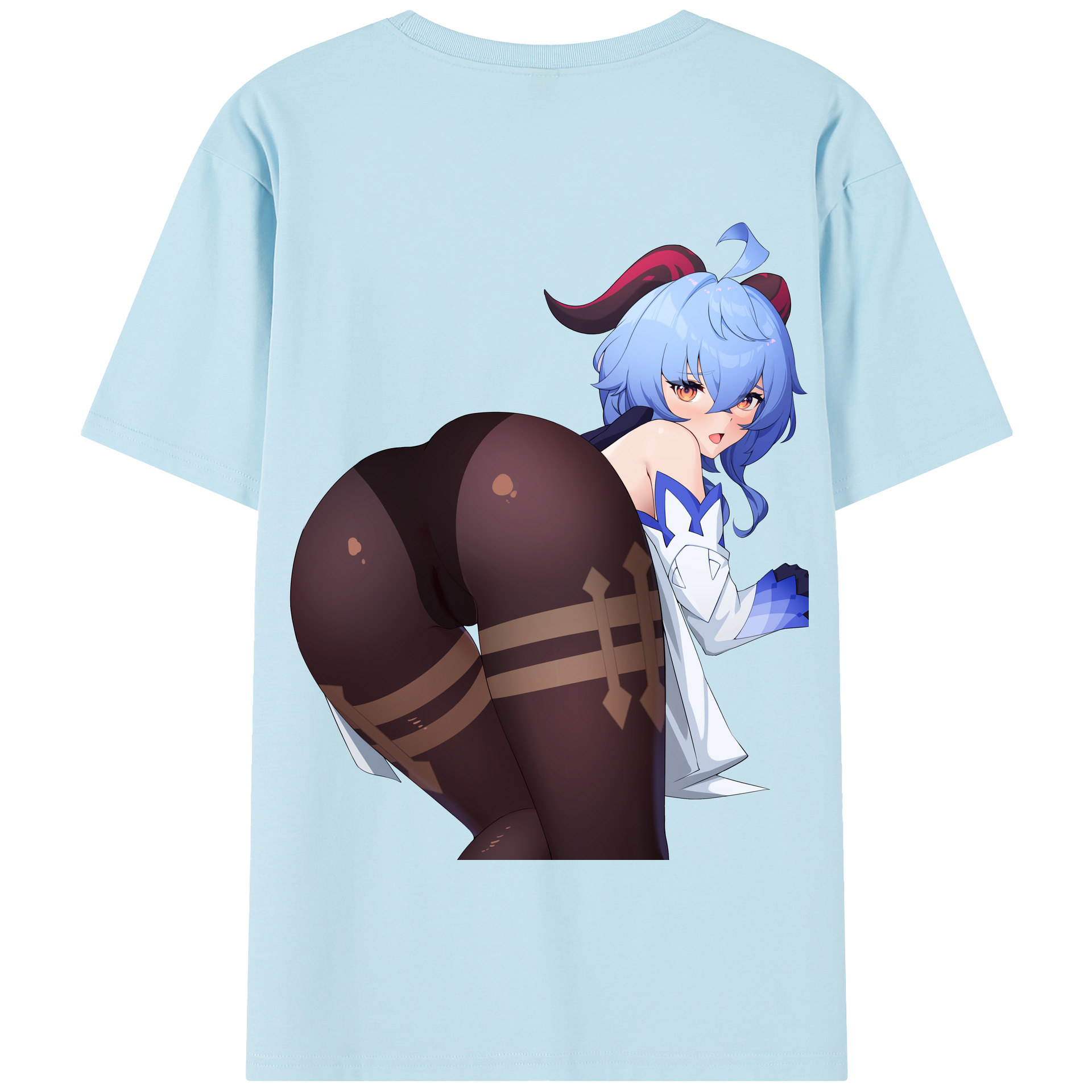 げんし神 甘雨 かんう genshin Ganyu 綿100％半袖Tシャツ（背面プリント）